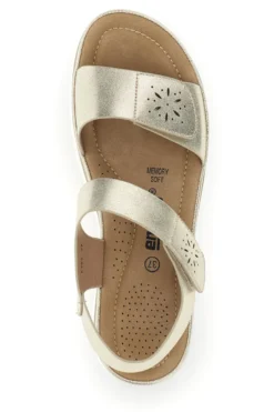 Sandali beige con zeppa e doppio strappo Energy E464