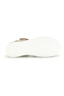 Sandali beige con zeppa e doppio strappo Energy E464
