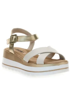 Sandali Beige e Platino Con Platform di 5,5 Cm Energy 492