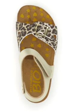 Sandali beige in vera pelle animalier Pittarello bio 257A84SR