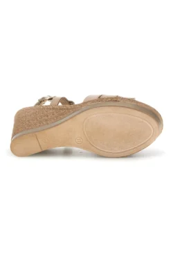 Sandali beige Made in Italy con tomaia in pelle Pittarello look MK3226228