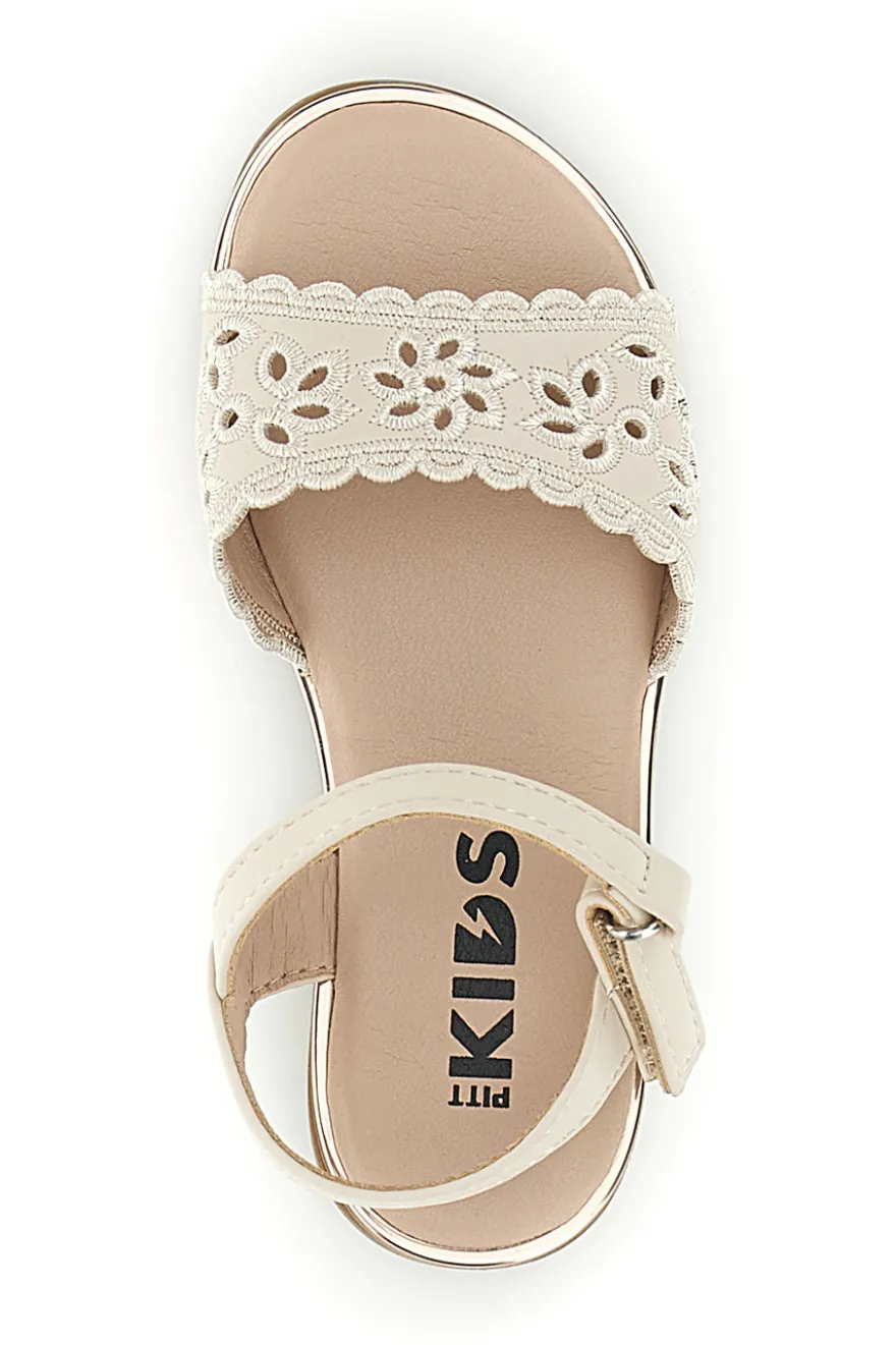 Sandali beige traforato cinturino regolabile Pitt kids 392630S