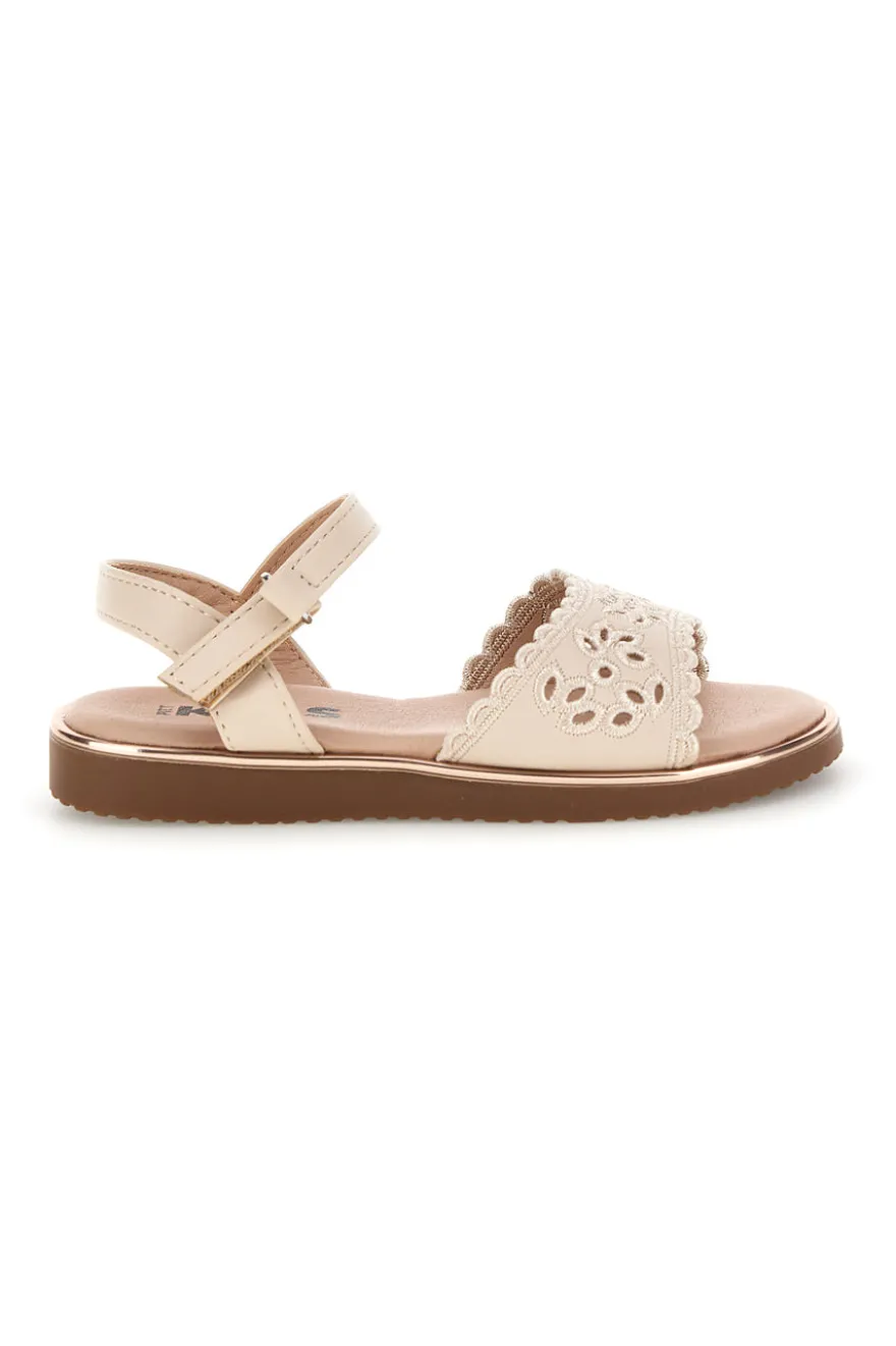 Sandali beige traforato cinturino regolabile Pitt kids 392630S