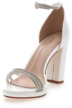 Sandali Bianchi Aperti Con Tacco E Cinturino First Lady P557