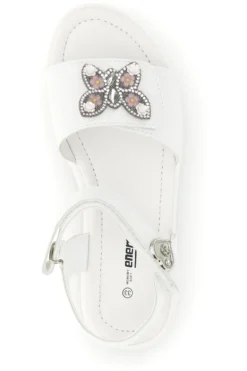 Sandali Bianchi con Applicazione Farfalla Energy E535