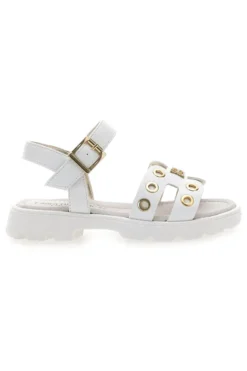 Sandali bianchi con borchie oro e suola chunky Laura Biagiotti AG1728316313