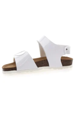 Sandali Bianchi con Cuori Argento e Velcro PITT KIDS 45260TWV