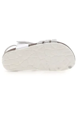 Sandali Bianchi con Cuori Argento e Velcro PITT KIDS 45260TWV