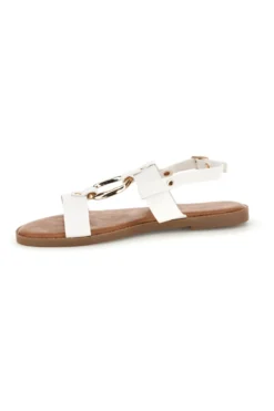 Sandali bianchi con decoro circolare frontale Mon Dieu PREA3712