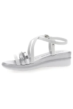 Sandali Bianchi con Dettagli Argento e Platform MIO TEMPO 2433