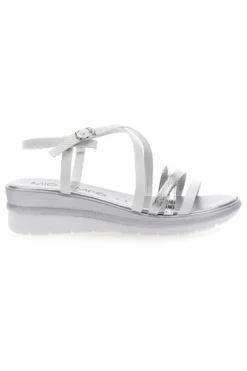 Sandali Bianchi con Dettagli Argento e Platform MIO TEMPO 2433