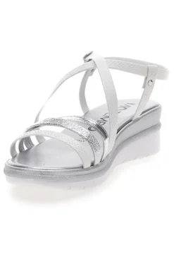 Sandali Bianchi con Dettagli Argento e Platform MIO TEMPO 2433