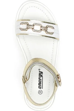 Sandali Bianchi Con Dettagli Oro Energy 539