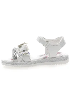 Sandali Bianchi con Farfalle Decorative e Chiusura a Velcro GRAZIE GIRL 14330