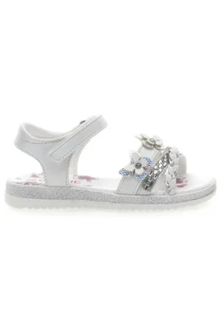 Sandali Bianchi con Farfalle Decorative e Chiusura a Velcro GRAZIE GIRL 14330