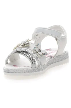Sandali Bianchi con Farfalle Decorative e Chiusura a Velcro GRAZIE GIRL 14330
