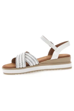 Sandali bianchi con fasce glitterate e zeppa bassa PITTARELLO SUN CH2071B02