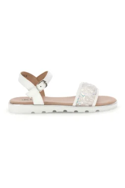 Sandali bianchi con fascia brillante Pitt kids 392637S