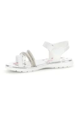 Sandali bianchi con fascia brillante e strappo Grazie girl 15101