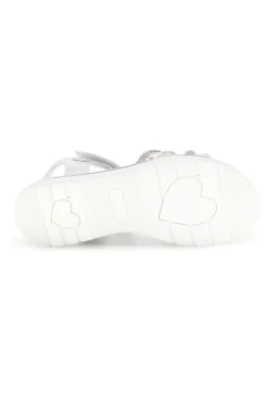 Sandali bianchi con fascia brillante e strappo Grazie girl 15101
