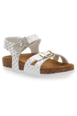 Sandali bianchi con fiore e stampa pois Pittarello Bio 257A084SR