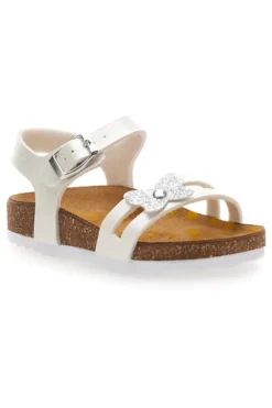 Sandali bianchi con fiore glitter Pittarello Bio 257A010SR