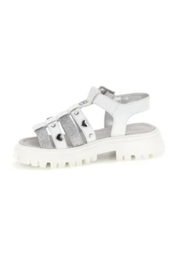 Sandali bianchi con glitter e borchie Laura Biagiotti 9021C9767