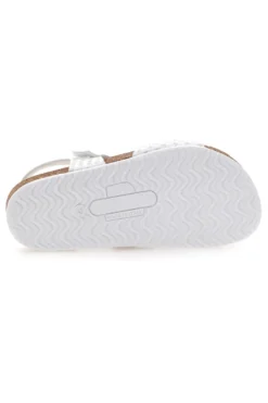 Sandali bianchi con glitter e doppia fibbia PITTARELLO BIO 257A084SR