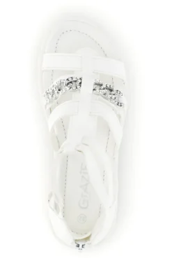 Sandali bianchi con morsetto e cerniera Grazie girl 14355