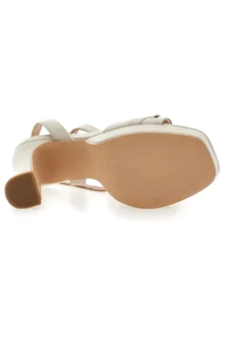 Sandali Bianchi con Plateau e Tacco Alto e Dettaglio Dorato Mon Dieu B075Q82