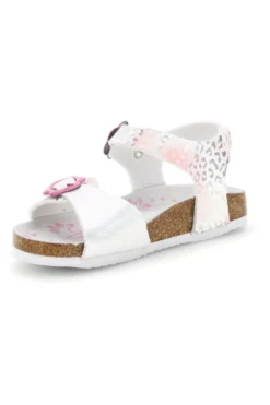 Sandali Bianchi con Stampa Animalier Pitt kids 14610