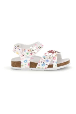 Sandali Bianchi con Stampa Floreale Pitt kids 14407