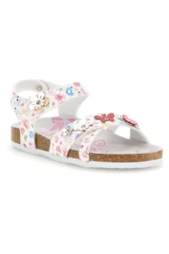 Sandali Bianchi con Stampa Floreale Pitt kids 14407