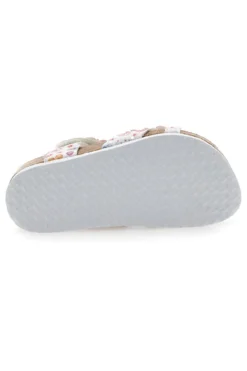 Sandali bianchi con stampa floreale e strappo Pitt Kids 14407