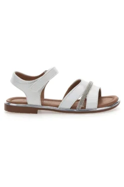 Sandali Bianchi Con Strappo in Velcro Grazie 15025