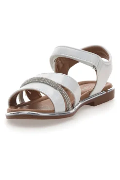 Sandali Bianchi Con Strappo in Velcro Grazie 15025