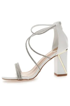Sandali bianchi con tacco e strass LE HAVRE PARIS 237