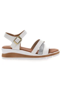 Sandali bianchi con zeppa Bio Up 401