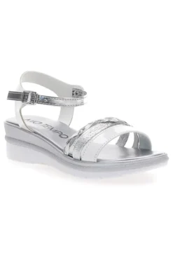 Sandali Bianchi e Argento con Platform Mio Tempo 2495