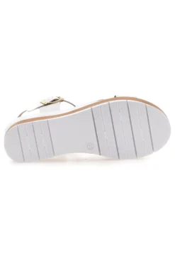 Sandali bianchi e argento con plantare comfort Bio Up 402