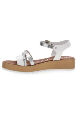 Sandali Bianchi e Argento con Platform Mio Tempo 4194