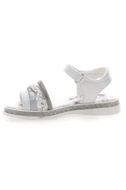 Sandali Bianchi e Argento con Velcro GRAZIE GIRL 14342