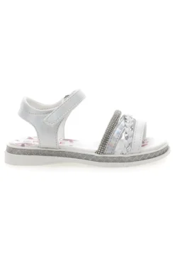 Sandali Bianchi e Argento con Velcro GRAZIE GIRL 14342