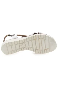 Sandali Bianchi e Beige con Tomaia a Fascia In Vera Pelle MIO TEMPO 24A030