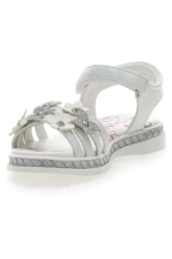 Sandali Bianchi Eleganti con Fiori e Farfalle Grazie Girl 14339