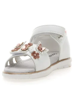 Sandali Bianchi e Rosa Con Strappo in Velcro Grazie 200C355