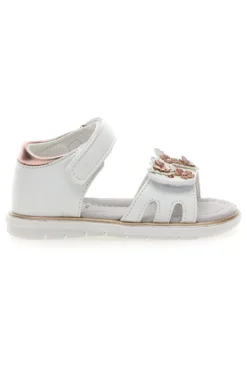 Sandali Bianchi e Rosa Con Strappo in Velcro Grazie 200C355