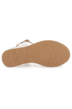 Sandali bianchi in pelle con catena e zeppa Made in Italy Pittarello Class 21249