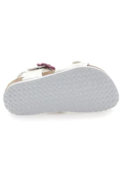 Sandali bianchi leopardati con fibbie rosa Pitt Kids 14505