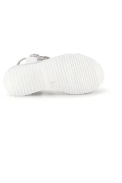 Sandali bianco applicazioni floreali cinturino regolabile Pitt kids 392642S